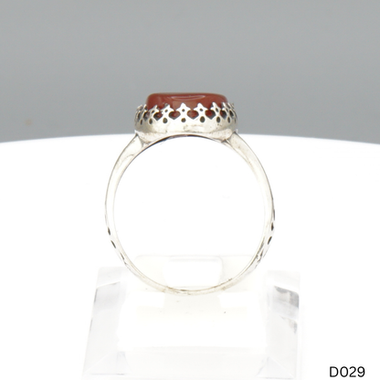 925 Silber Damen Ring mit Jemen Achat - Aqeeq Yamani