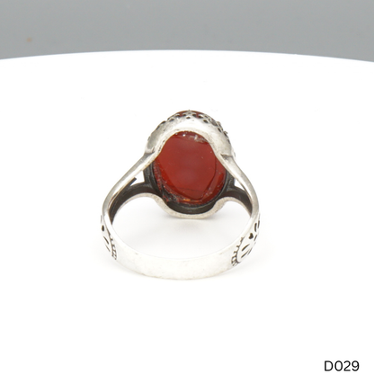 925 Silber Damen Ring mit Jemen Achat - Aqeeq Yamani
