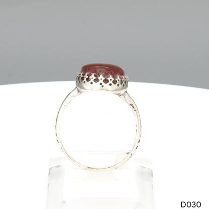925 Silber Damen Ring mit Jemen Achat - Aqeeq Yamani
