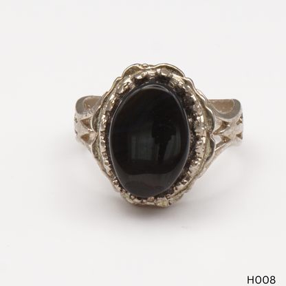 925 Silber Herrenring mit echtem Jemen Achat - Aqeeq Yamani