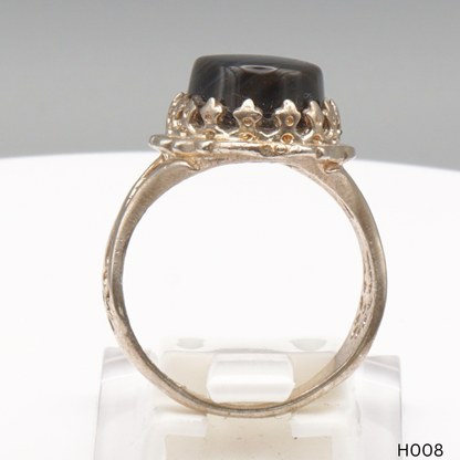 925 Silber Herrenring mit echtem Jemen Achat - Aqeeq Yamani