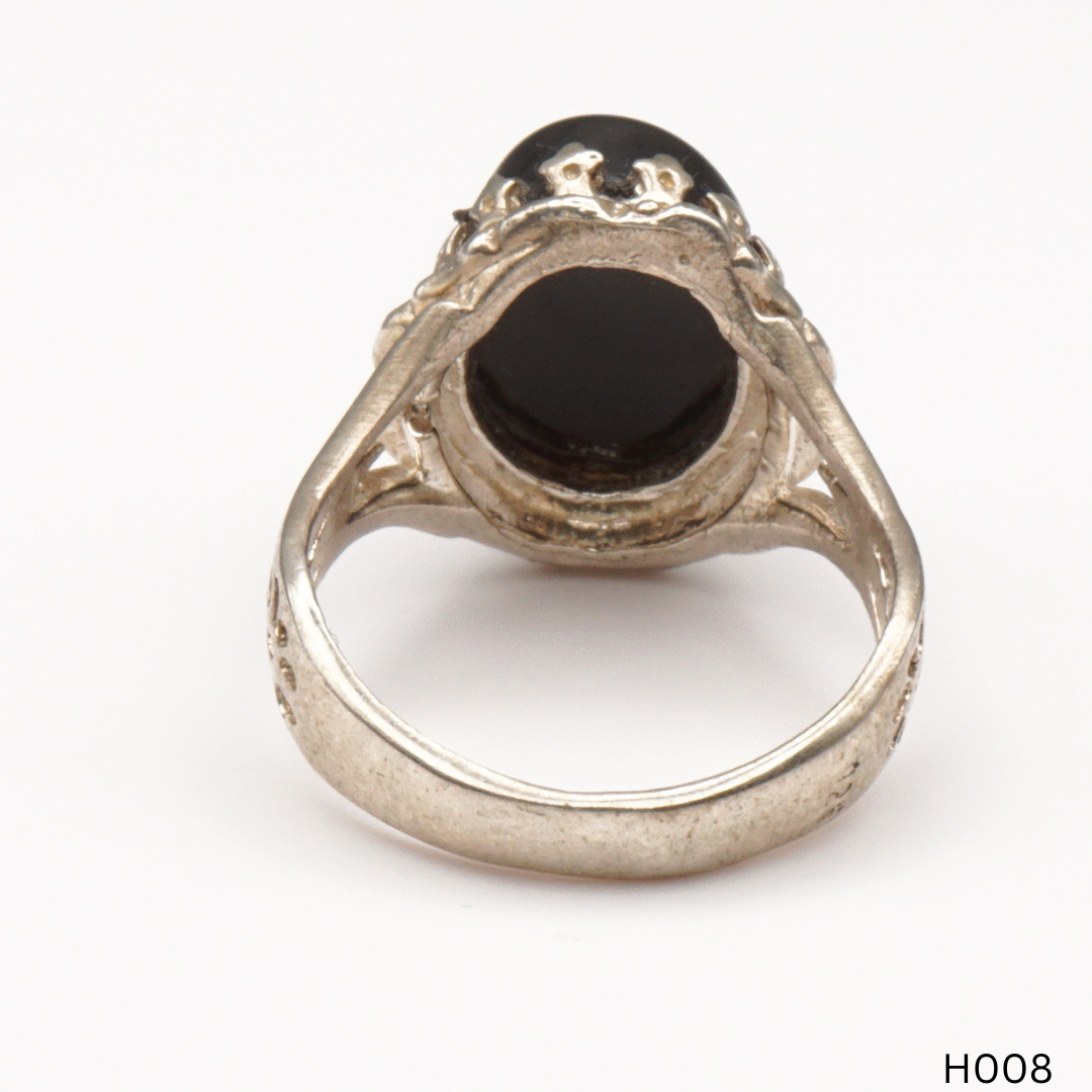 925 Silber Herrenring mit echtem Jemen Achat - Aqeeq Yamani