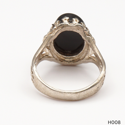 925 Silber Herrenring mit echtem Jemen Achat - Aqeeq Yamani