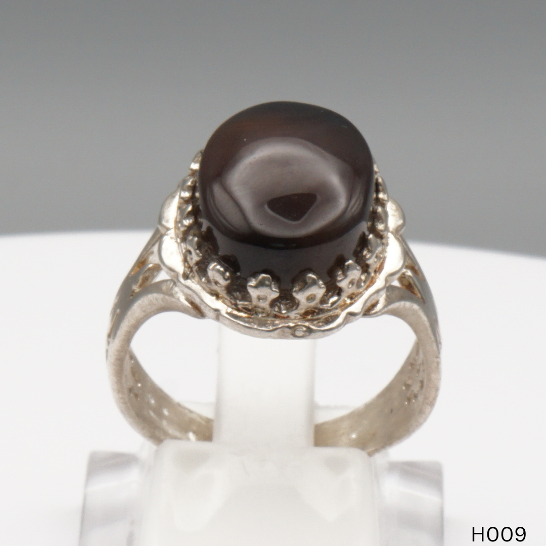 925 Silber Herrenring mit echtem Jemen Achat - Aqeeq Yamani