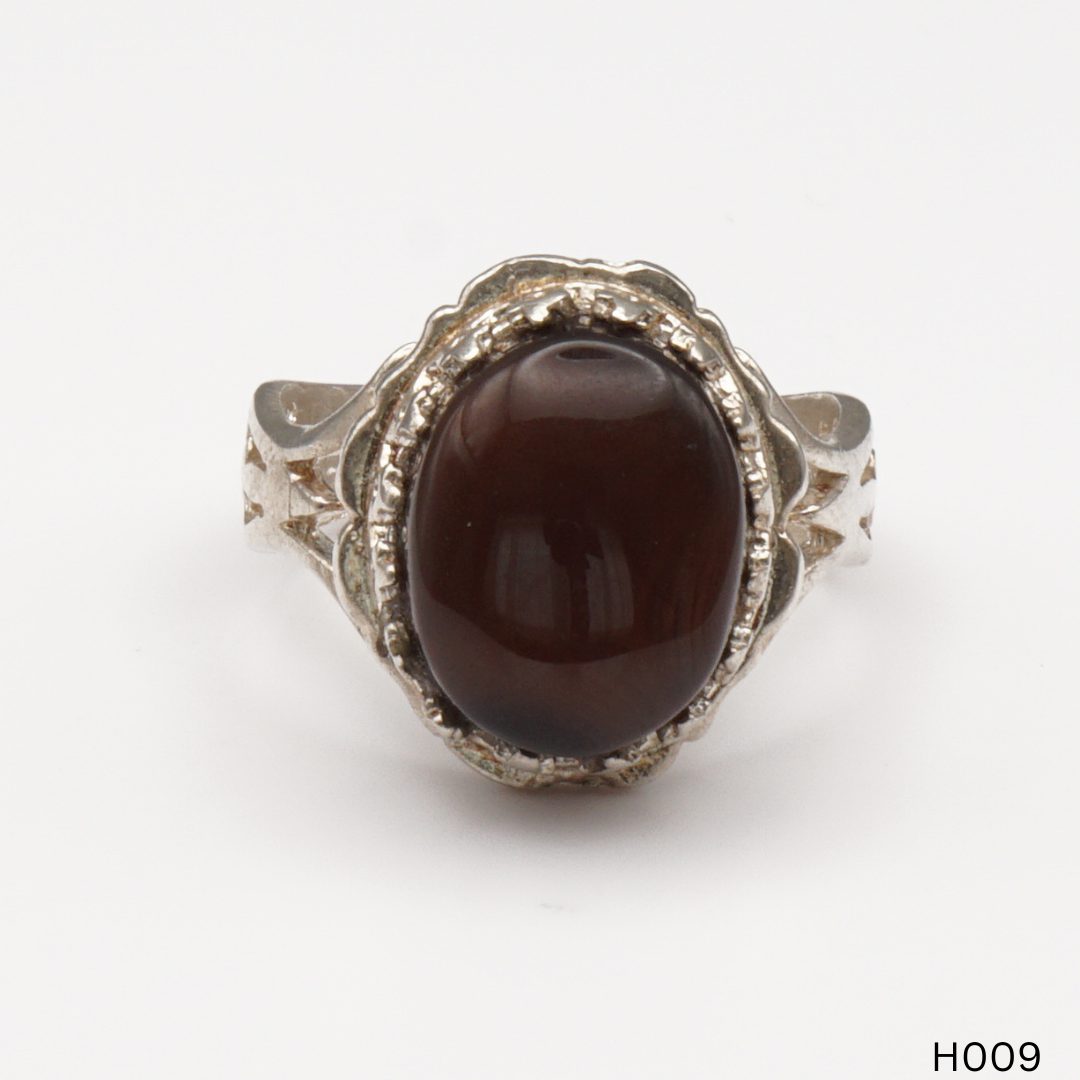 925 Silber Herrenring mit echtem Jemen Achat - Aqeeq Yamani