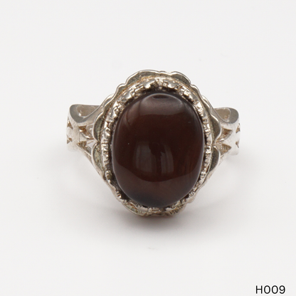 925 Silber Herrenring mit echtem Jemen Achat - Aqeeq Yamani