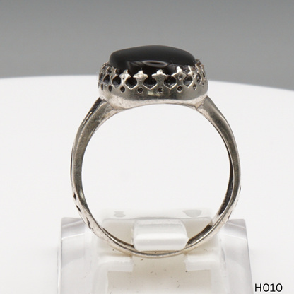 925 Silber Herrenring mit echtem Jemen Achat - Aqeeq Yamani
