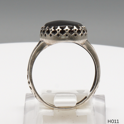 925 Silber Herrenring mit echtem Jemen Achat - Aqeeq Yamani