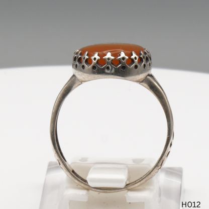 925 Silber Herrenring mit echtem Jemen Achat - Aqeeq Yamani