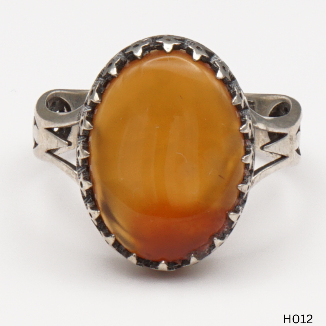 925 Silber Herrenring mit echtem Jemen Achat - Aqeeq Yamani