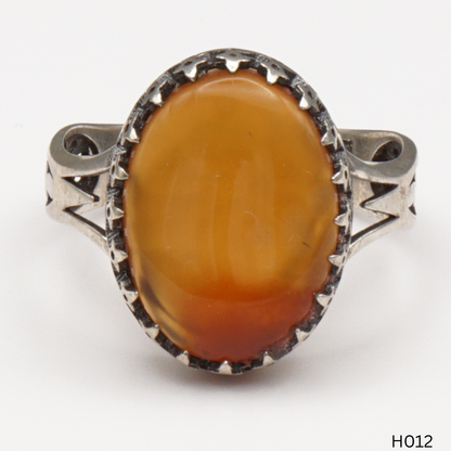 925 Silber Herrenring mit echtem Jemen Achat - Aqeeq Yamani