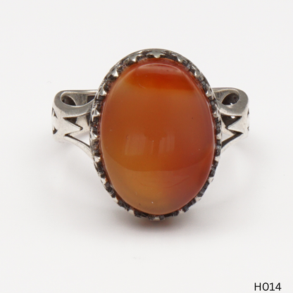 925 Silber Herrenring mit echtem Jemen Achat - Aqeeq Yamani