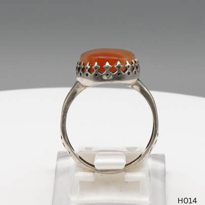 925 Silber Herrenring mit echtem Jemen Achat - Aqeeq Yamani
