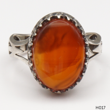 925 Silber Herrenring mit echtem Jemen Achat - Aqeeq Yamani