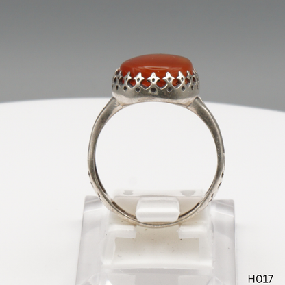 925 Silber Herrenring mit echtem Jemen Achat - Aqeeq Yamani
