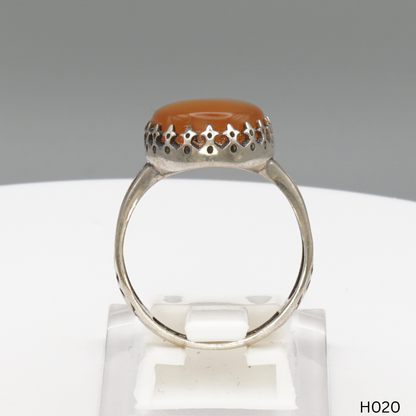 925 Silber Herrenring mit echtem Jemen Achat - Aqeeq Yamani
