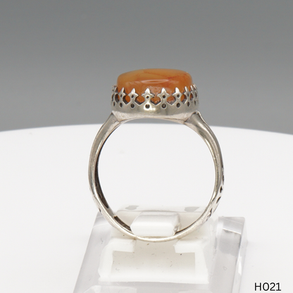925 Silber Herrenring mit echtem Jemen Achat - Aqeeq Yamani