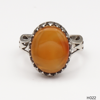 925 Silber Herrenring mit echtem Jemen Achat - Aqeeq Yamani