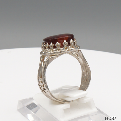 925 Silber Herrenring mit echtem Jemen Achat - Aqeeq Yamani