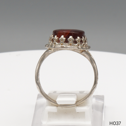925 Silber Herrenring mit echtem Jemen Achat - Aqeeq Yamani