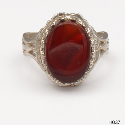 925 Silber Herrenring mit echtem Jemen Achat - Aqeeq Yamani