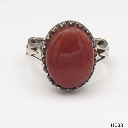 925 Silber Herrenring mit echtem Jemen Achat - Aqeeq Yamani