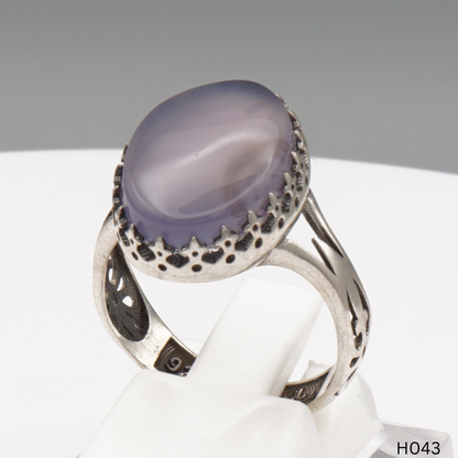 925 Silber Herrenring mit echtem Jemen Achat - Aqeeq Yamani
