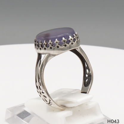 925 Silber Herrenring mit echtem Jemen Achat - Aqeeq Yamani