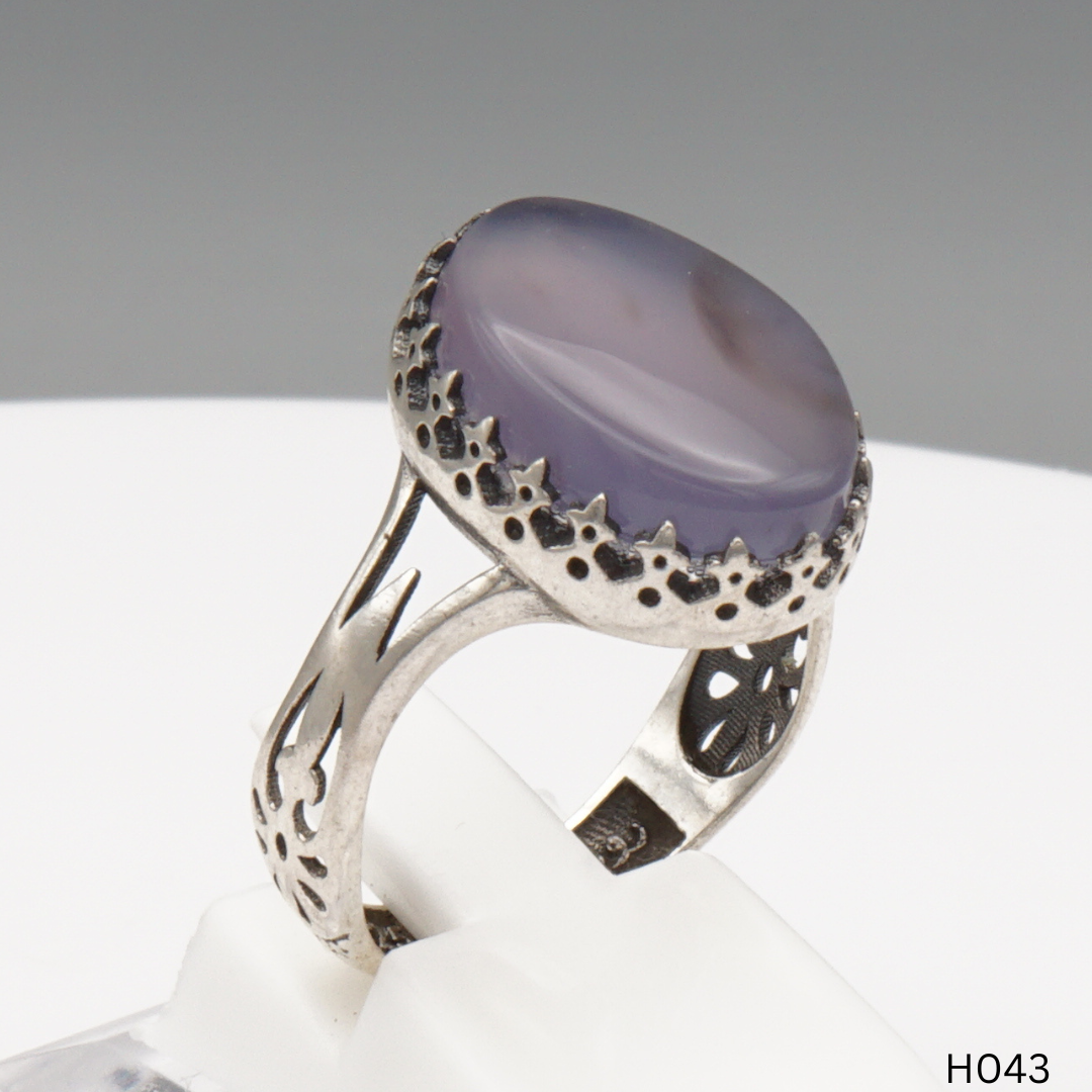 925 Silber Herrenring mit echtem Jemen Achat - Aqeeq Yamani