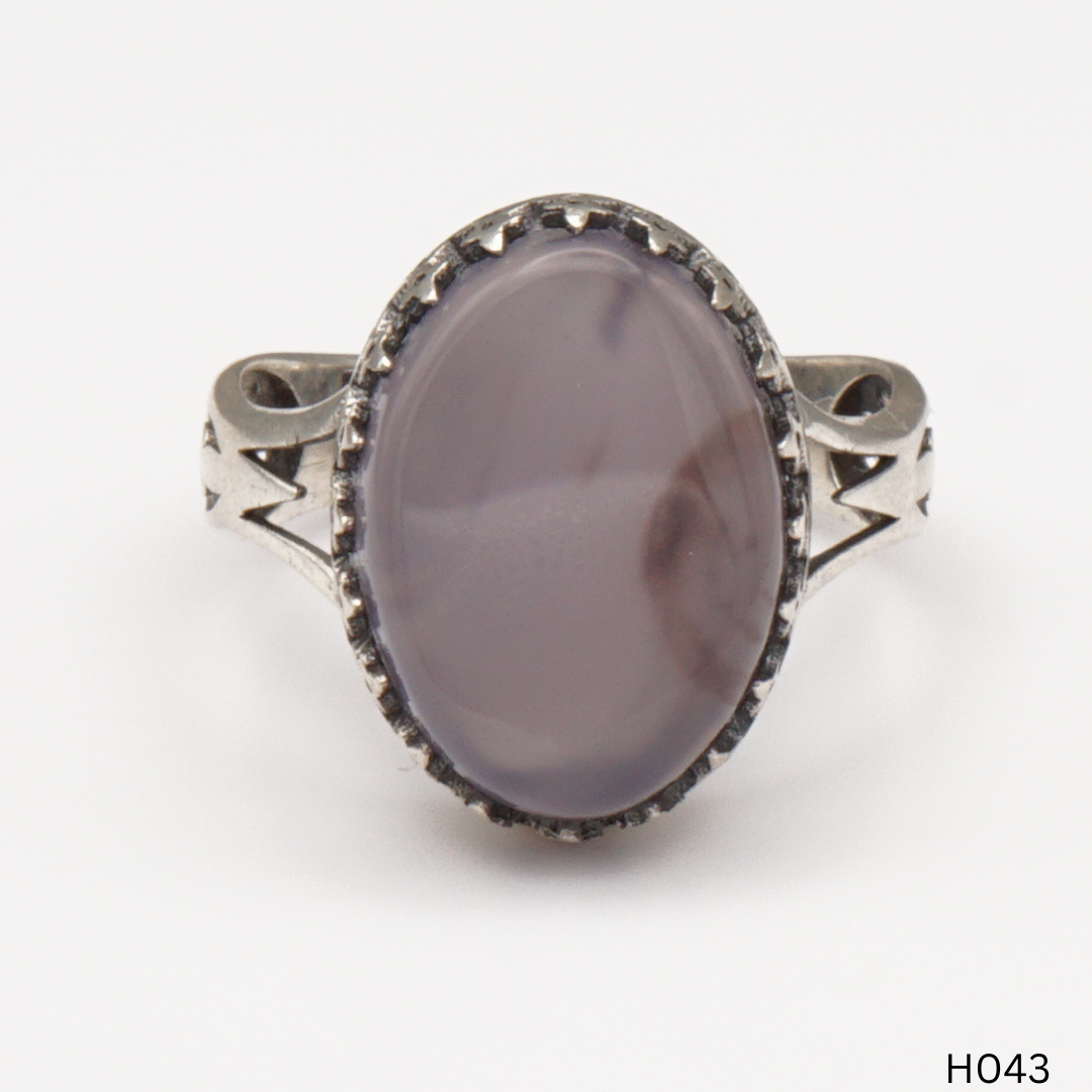 925 Silber Herrenring mit echtem Jemen Achat - Aqeeq Yamani