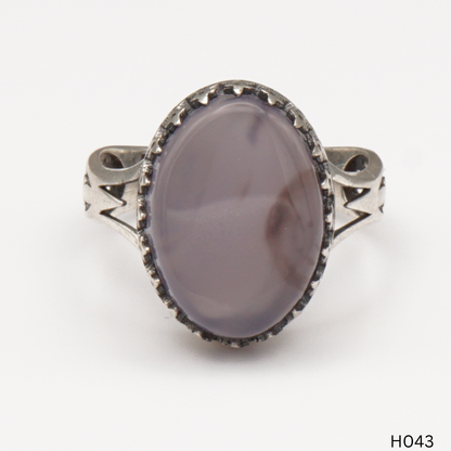 925 Silber Herrenring mit echtem Jemen Achat - Aqeeq Yamani