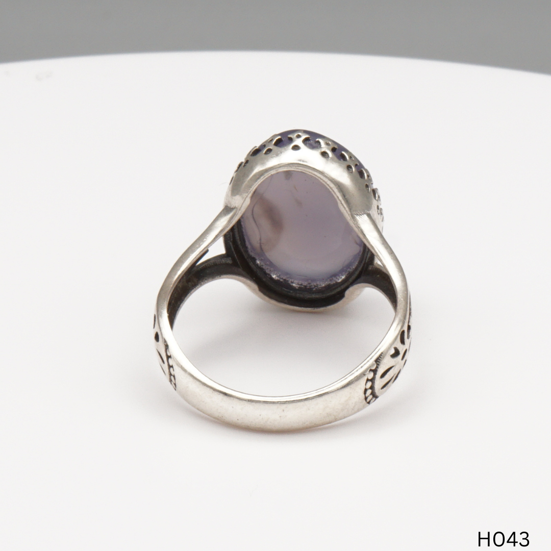 925 Silber Herrenring mit echtem Jemen Achat - Aqeeq Yamani