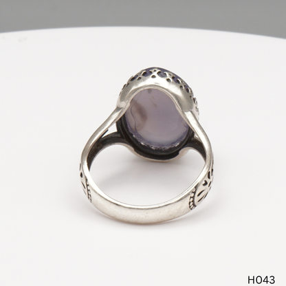 925 Silber Herrenring mit echtem Jemen Achat - Aqeeq Yamani