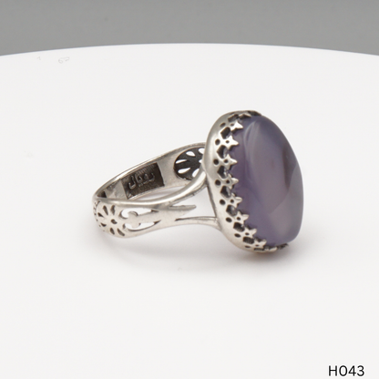 925 Silber Herrenring mit echtem Jemen Achat - Aqeeq Yamani