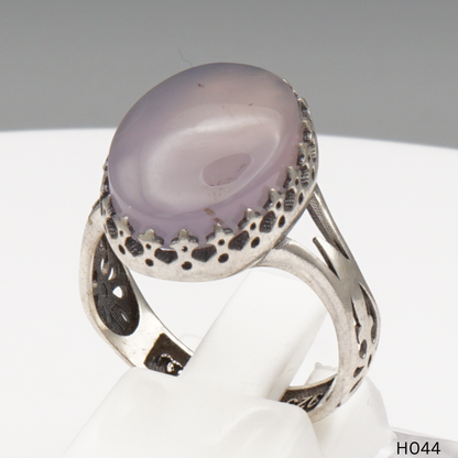 925 Silber Herrenring mit echtem Jemen Achat - Aqeeq Yamani