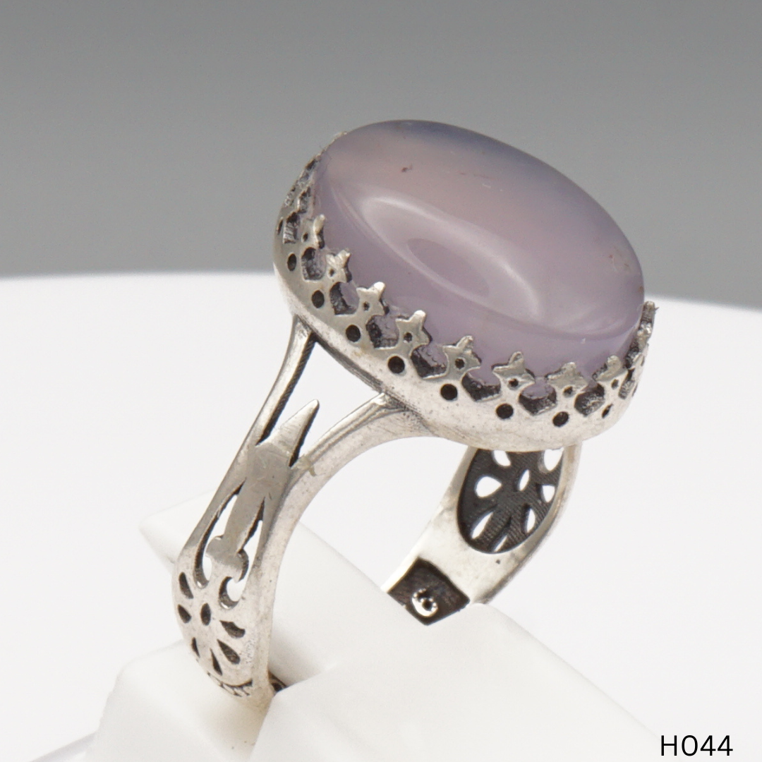 925 Silber Herrenring mit echtem Jemen Achat - Aqeeq Yamani