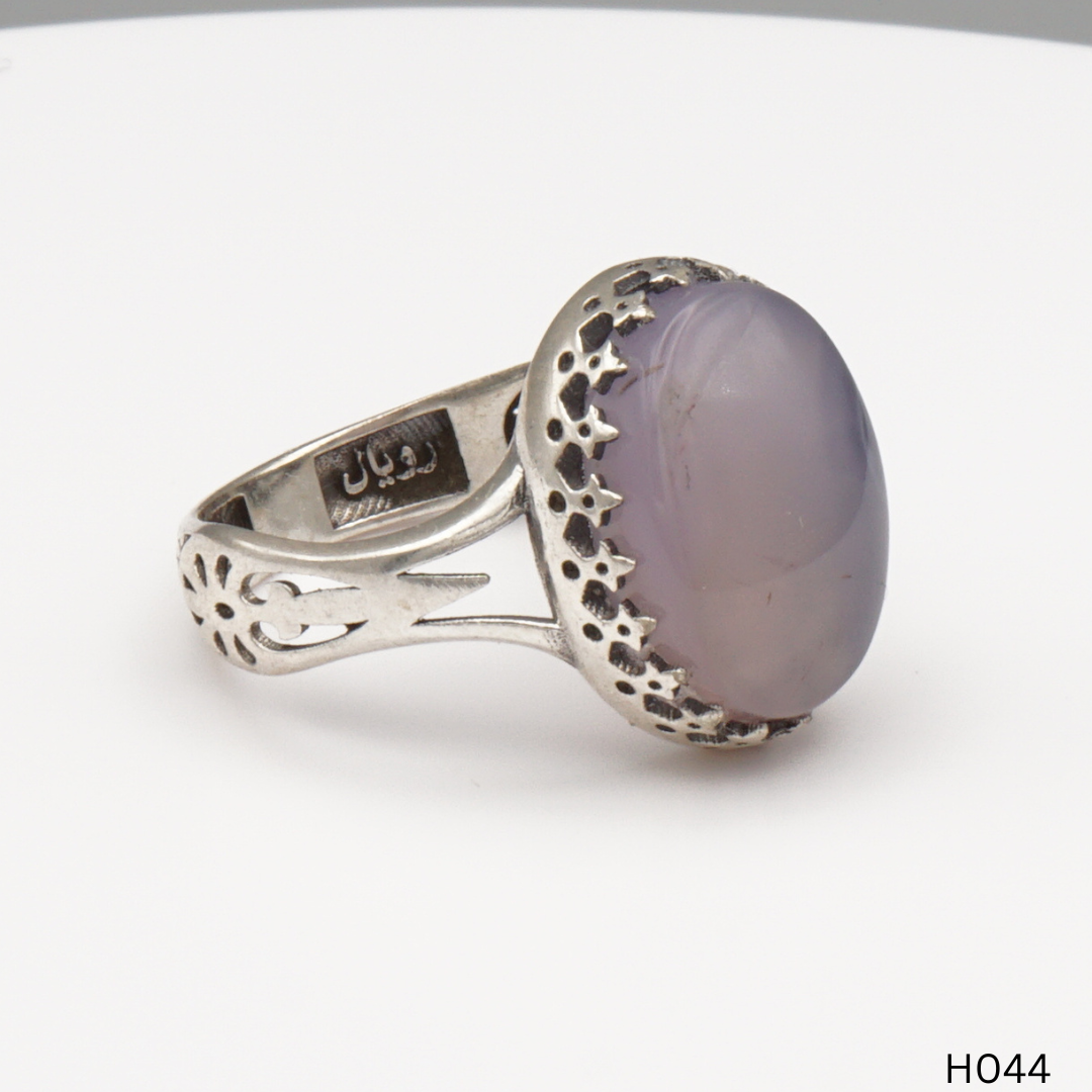 925 Silber Herrenring mit echtem Jemen Achat - Aqeeq Yamani