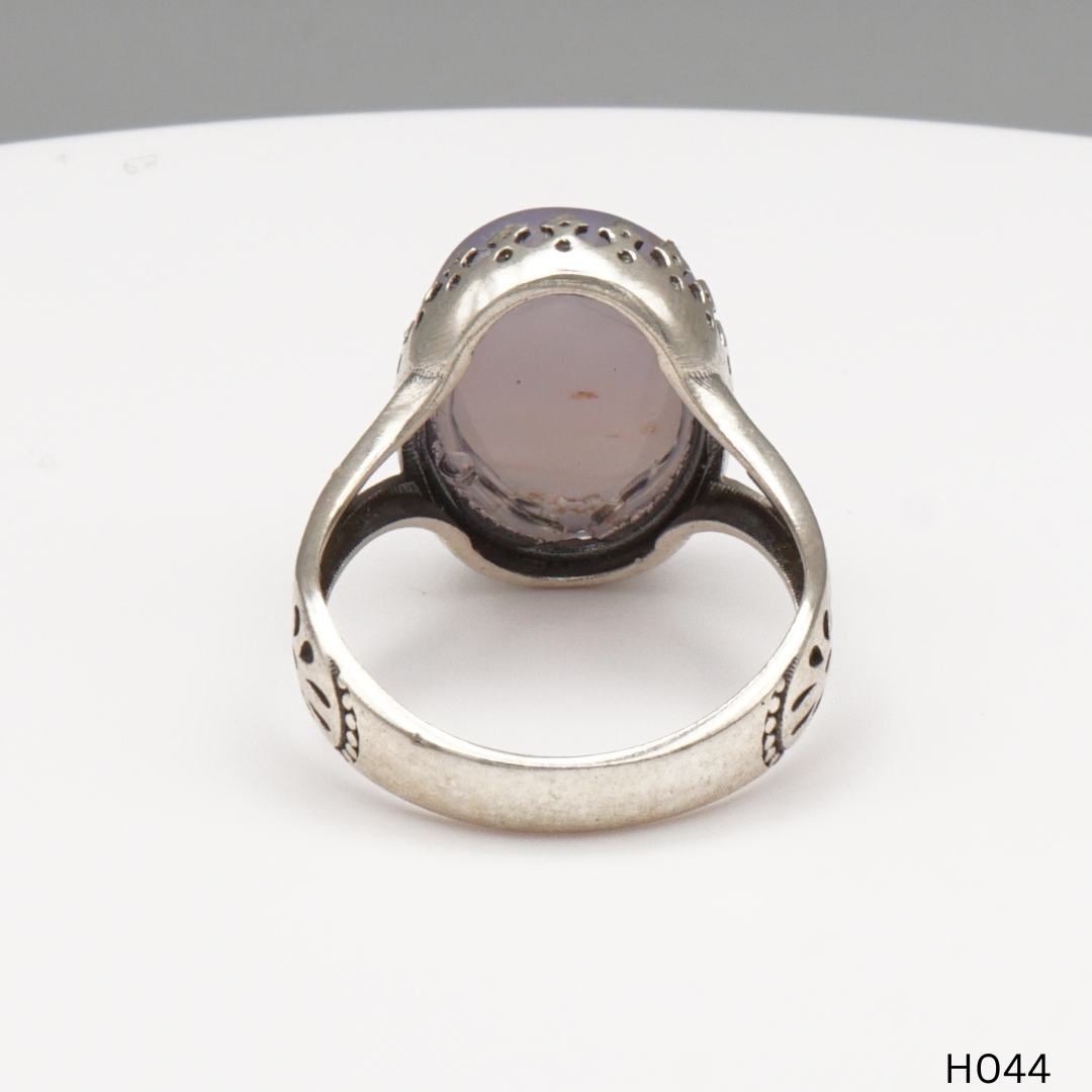 925 Silber Herrenring mit echtem Jemen Achat - Aqeeq Yamani