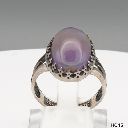 925 Silber Herrenring mit echtem Jemen Achat - Aqeeq Yamani