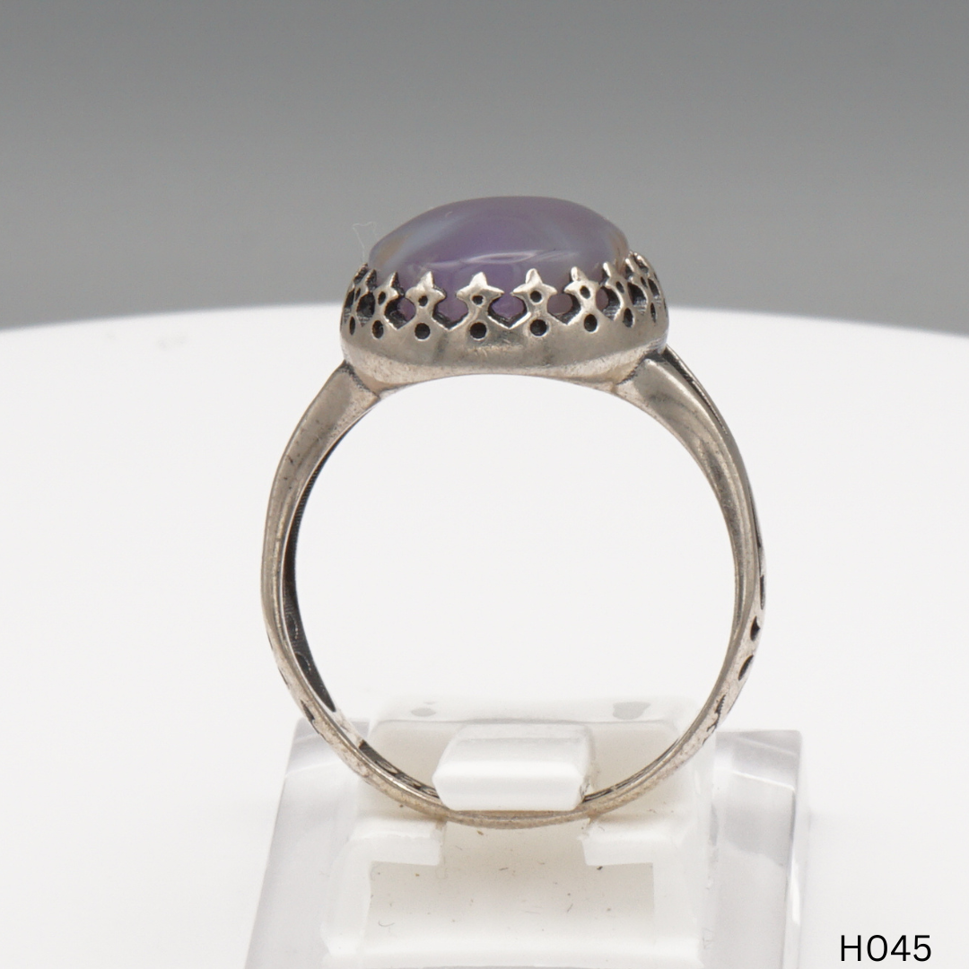 925 Silber Herrenring mit echtem Jemen Achat - Aqeeq Yamani