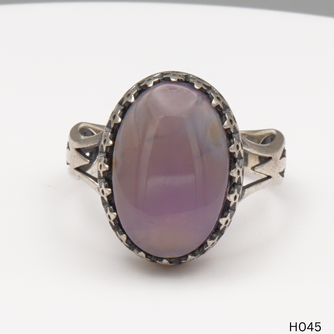 925 Silber Herrenring mit echtem Jemen Achat - Aqeeq Yamani