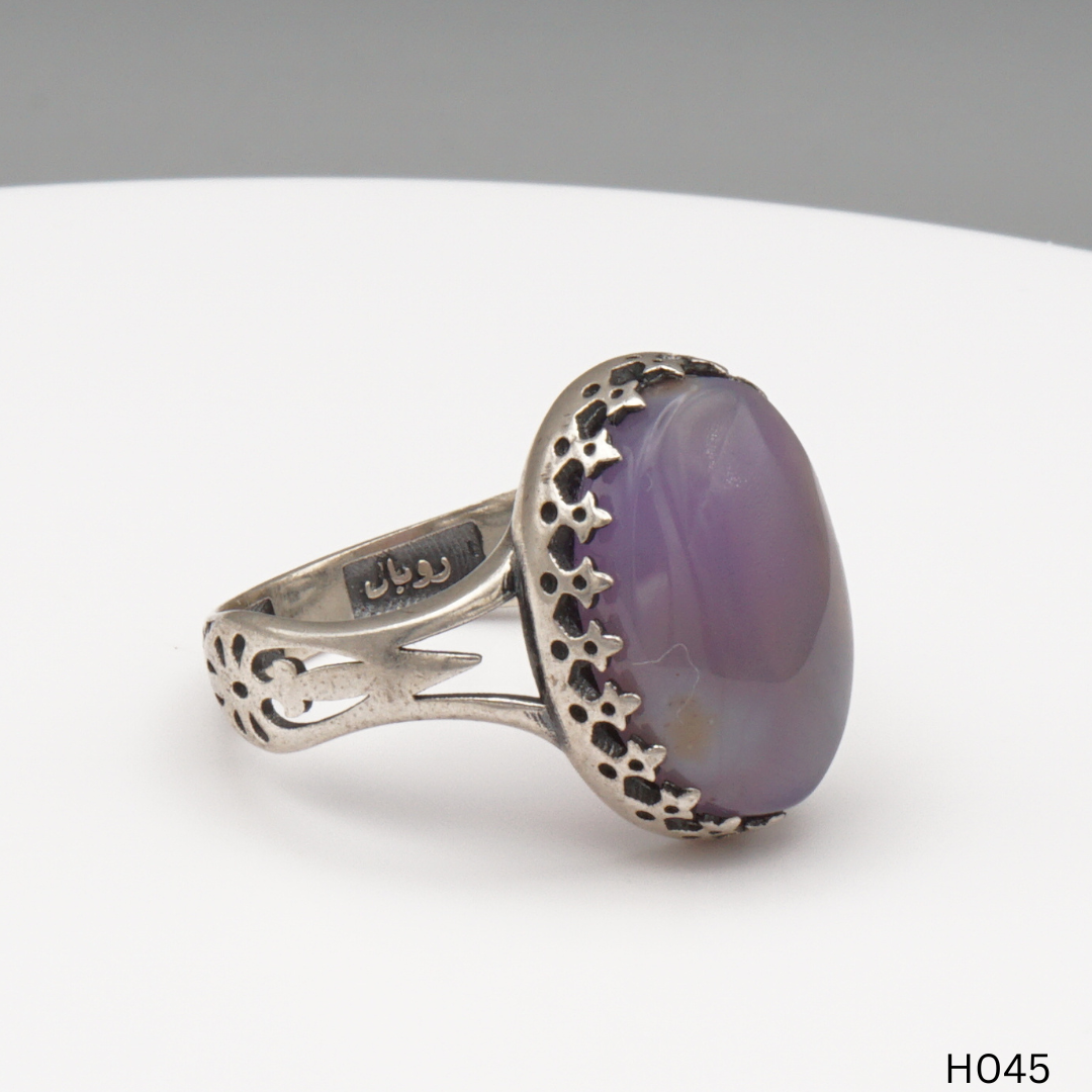 925 Silber Herrenring mit echtem Jemen Achat - Aqeeq Yamani