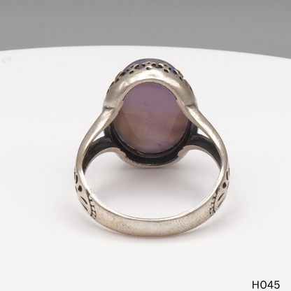 925 Silber Herrenring mit echtem Jemen Achat - Aqeeq Yamani