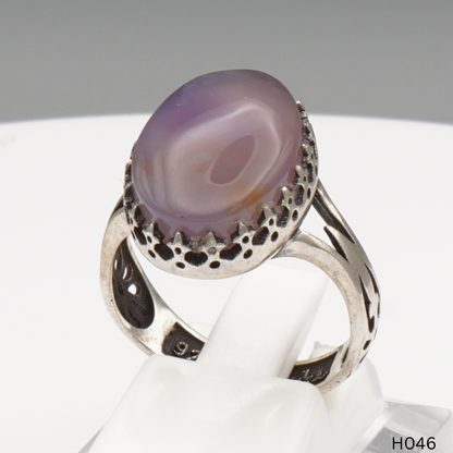 925 Silber Herrenring mit echtem Jemen Achat - Aqeeq Yamani