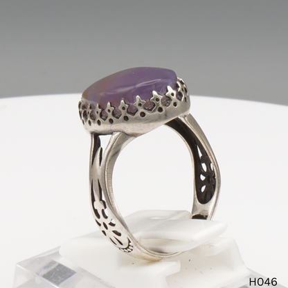 925 Silber Herrenring mit echtem Jemen Achat - Aqeeq Yamani