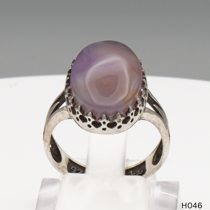 925 Silber Herrenring mit echtem Jemen Achat - Aqeeq Yamani