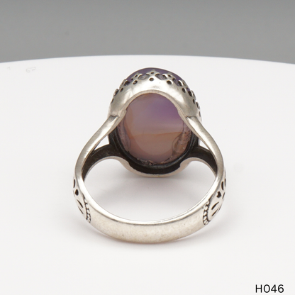 925 Silber Herrenring mit echtem Jemen Achat - Aqeeq Yamani