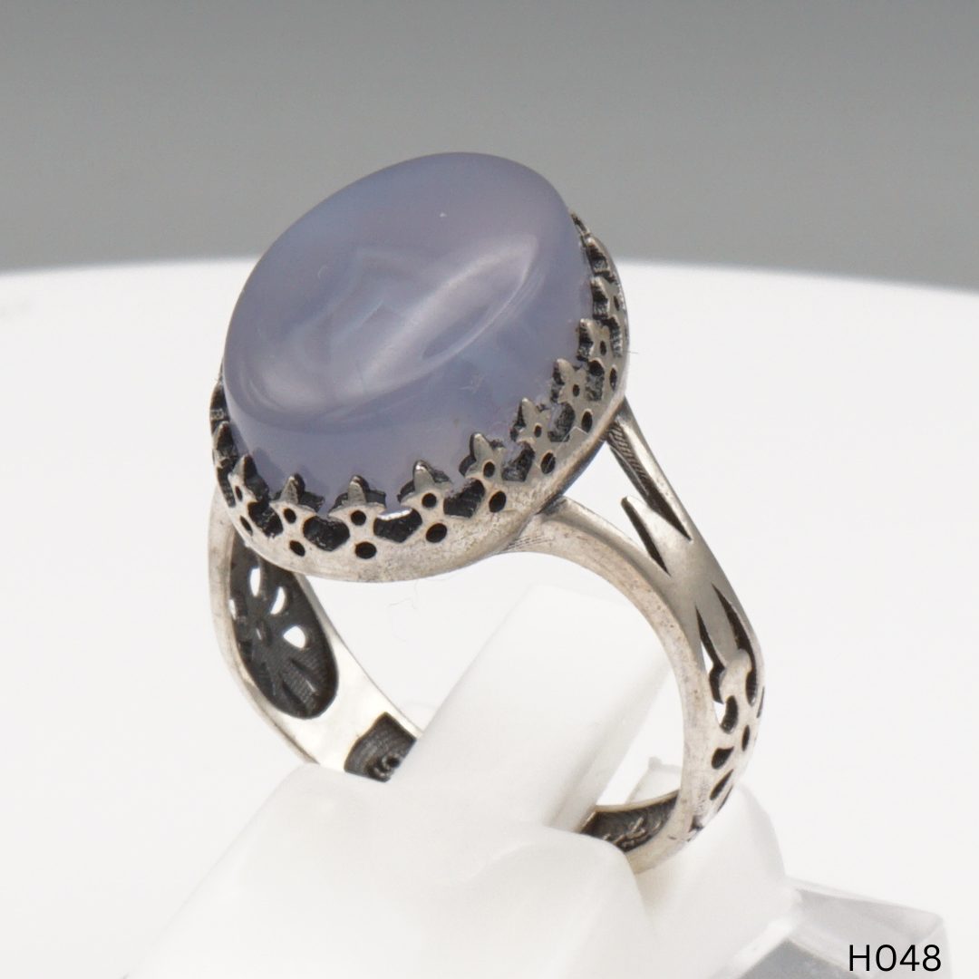 925 Silber Herrenring mit echtem Jemen Achat - Aqeeq Yamani