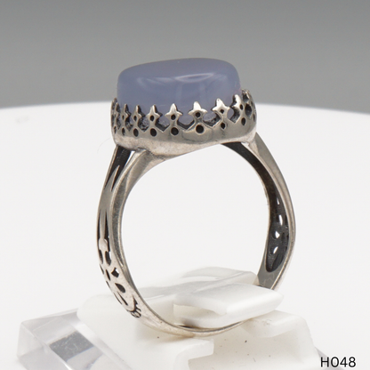 925 Silber Herrenring mit echtem Jemen Achat - Aqeeq Yamani