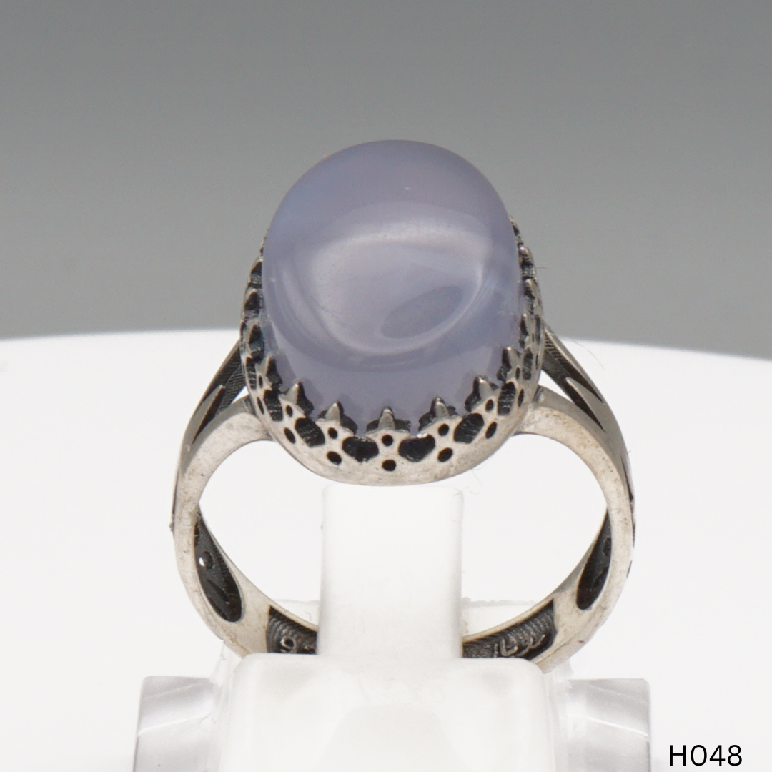 925 Silber Herrenring mit echtem Jemen Achat - Aqeeq Yamani